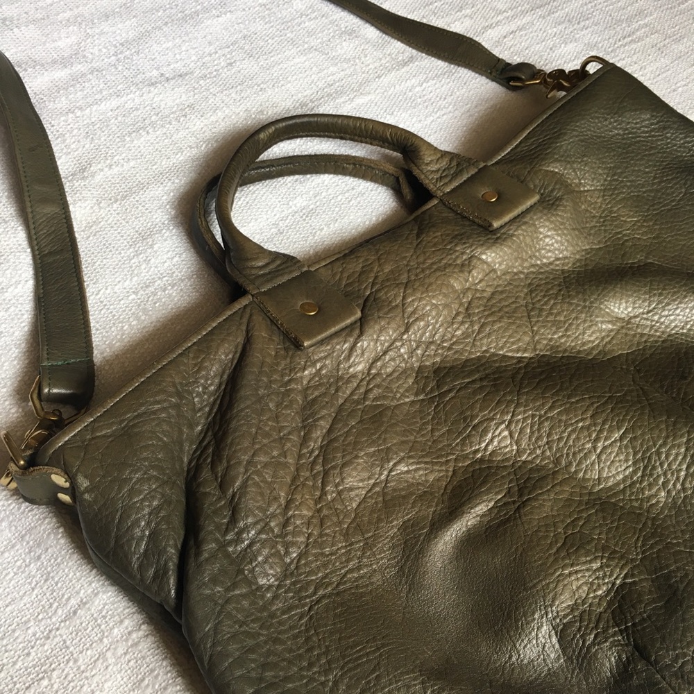 Clare V. Olive Green Leather Handbag